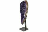 Amethyst Geode Section With Metal Stand - Uruguay #152213-1